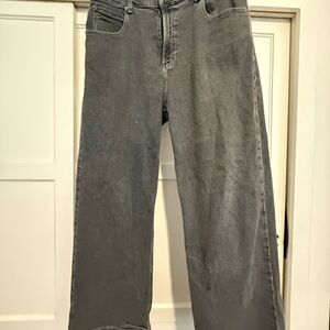 Hollister Men's Charcoal Super Baggy Jeans